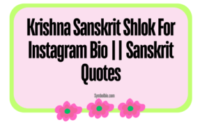 289+Most Popular Sanskrit Shlok For Instagram Bio [2024]